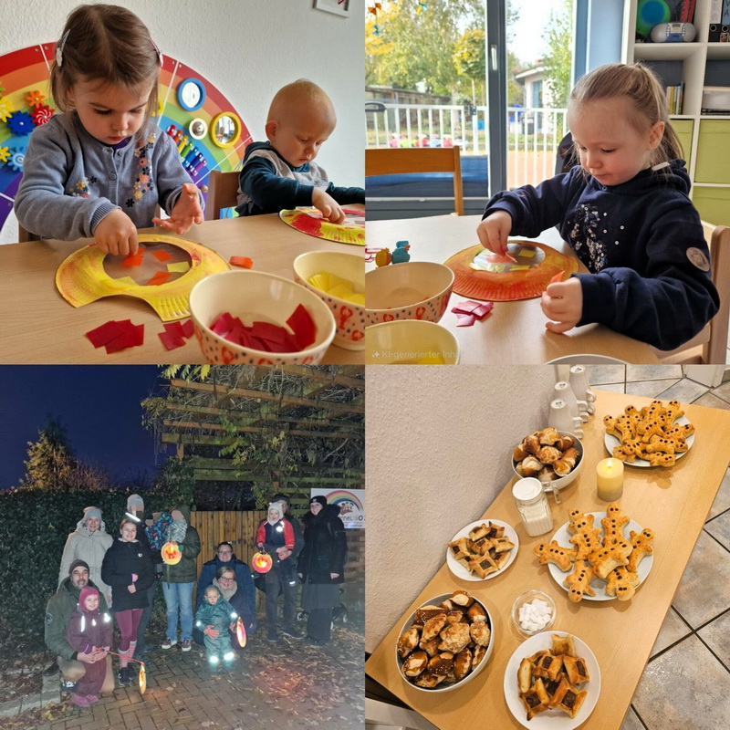 Kinder und Erwachsene feiern ein Laternenfest voller Lichter, Lieder und lachender Gesichter